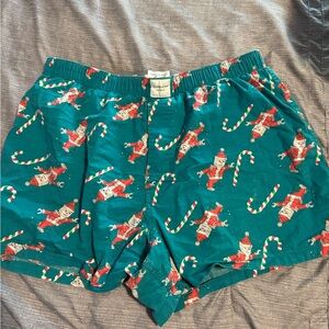 American Eagle Outfitters Green Santa Boxers